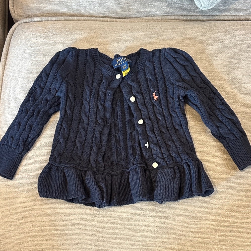 Polo by Ralph Lauren Kids Navy Cable Knit Sweater